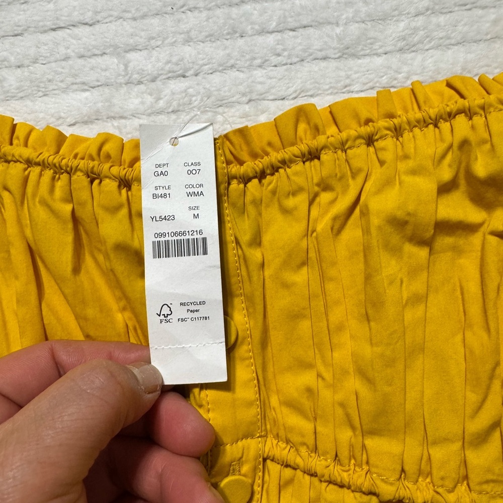 J. Crew Mustard Button-Front Crop Top - Picture 2 of 4